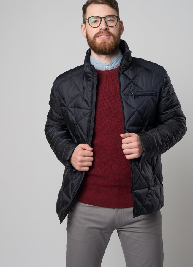 Мужская утепленная куртка синего цвета модель № TENOR универмаг малина