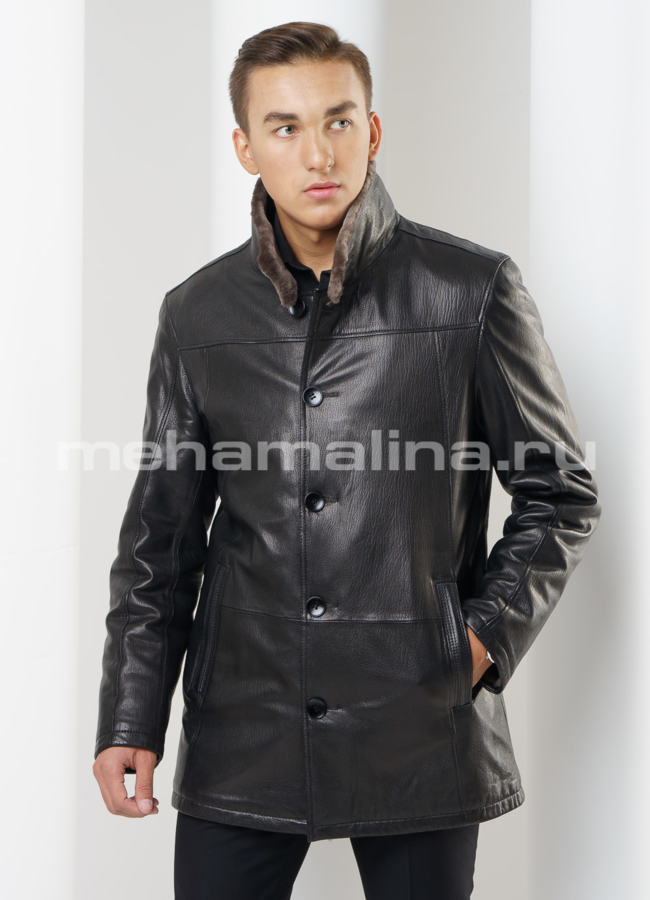 Дубленка мужская на пуговицах модель № DM-106 универмаг малина