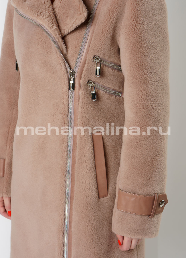 Пальто из овечьей шерсти с отложным воротником модель № 9170 универмаг малина