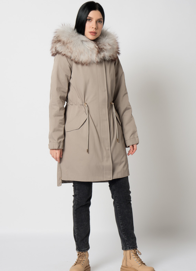 фото Женская парка с енотом модель № 18066
