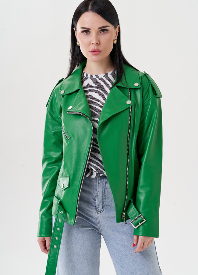 Женская куртка косуха из натуральной кожи  модель № 24448 универмаг малина Женская куртка косуха из натуральной кожи  модель № 24448 универмаг малина