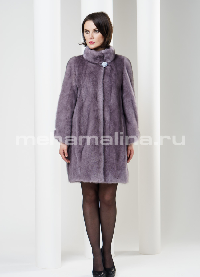 Шуба норка балон- стойка, цвет графит модель № S-181 в рассрочку