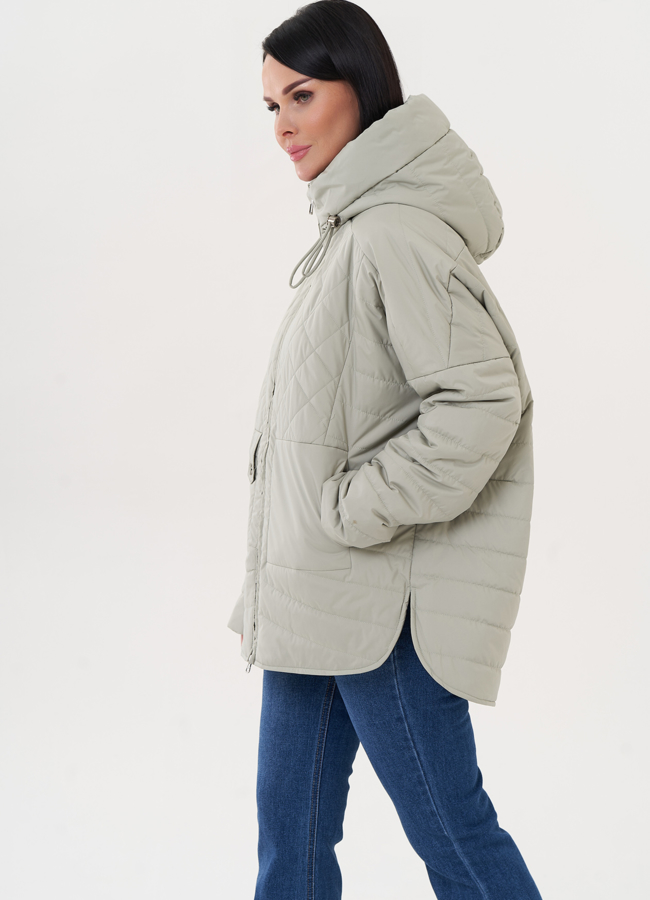 Стеганая куртка с капюшоном модель № 26980 в кредит