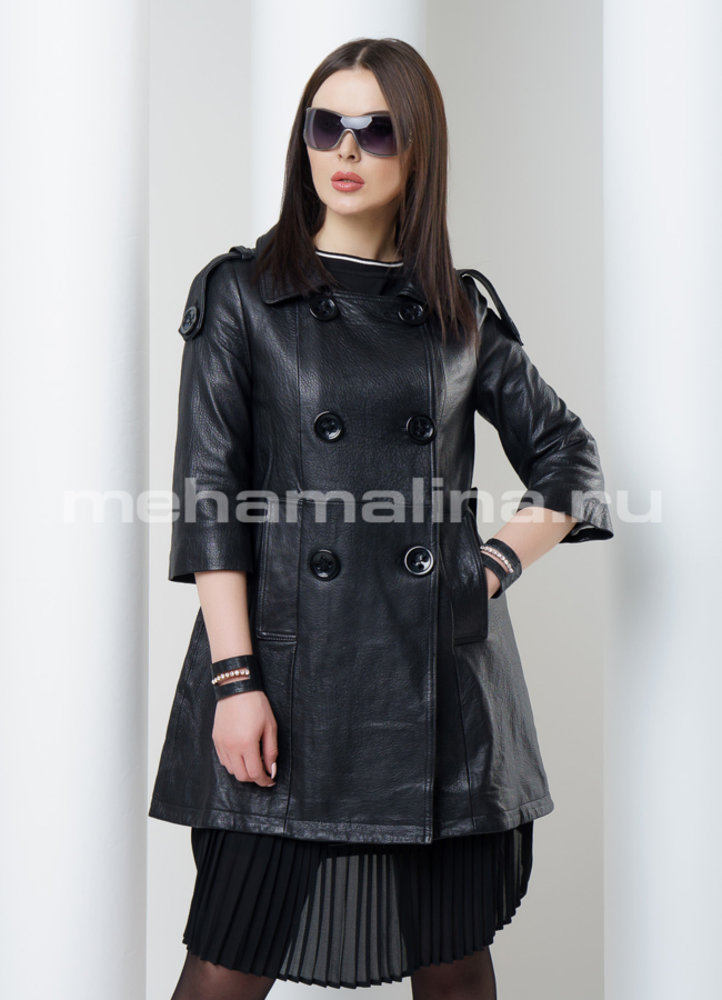 Кожаный френч модель № K-336 универмаг малина