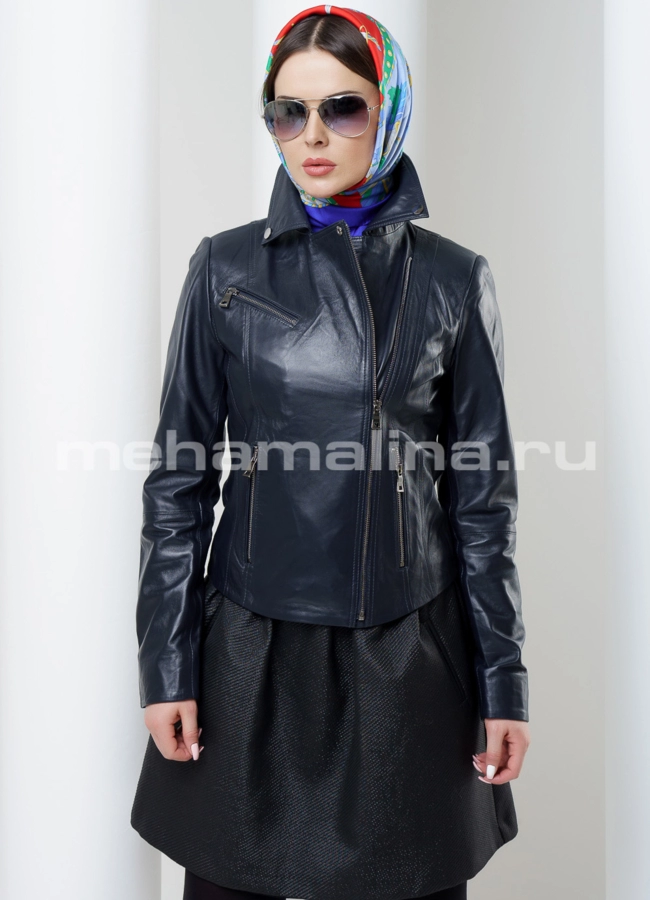 Кожаная куртка модель № K-353 универмаг малина