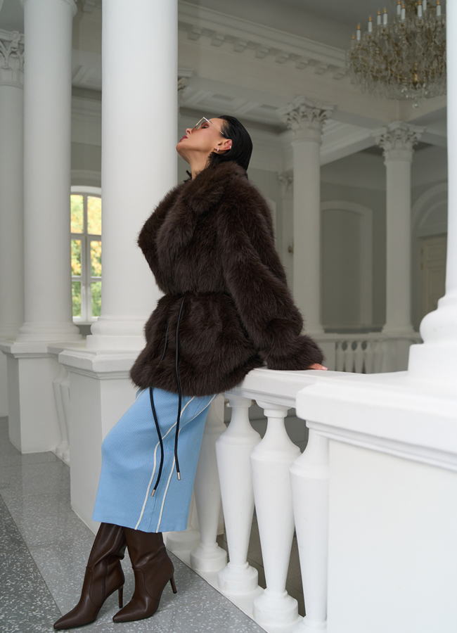 Женская шуба из эко меха с английским воротником модель № 31260 в рассрочку Женская шуба из эко меха с английским воротником модель № 31260 в рассрочку