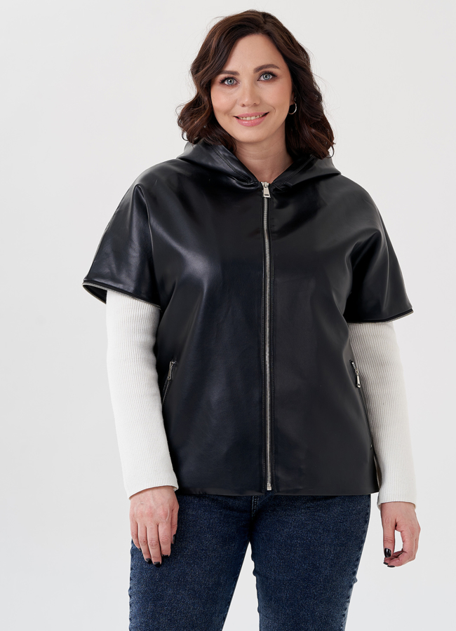 Женская куртка трансформер с капюшоном  модель № 80394 универмаг малина