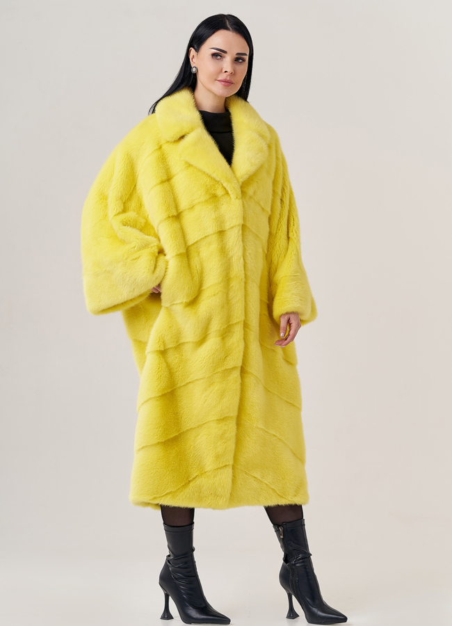 Женская норковая шуба с английским воротником  модель № 23817 универмаг малина