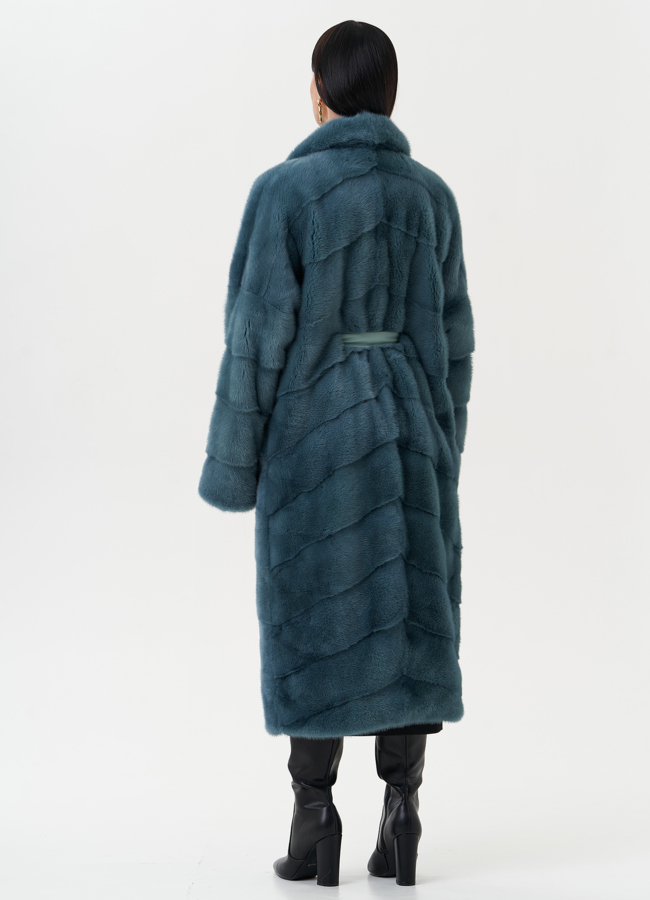 Шуба из норки с английским воротником модель № 26017 универмаг малина