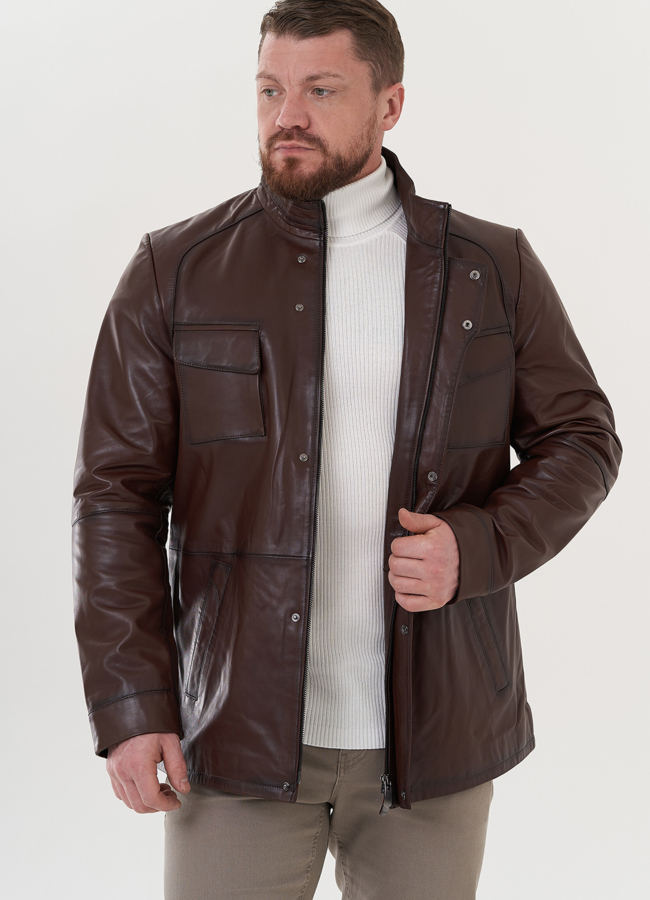 Мужская куртка из натуральной кожи  модель № 26703 универмаг малина