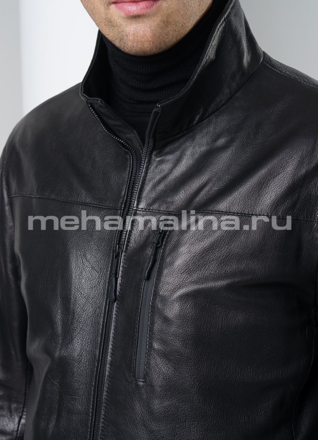 Кожаная куртка модель № KP-190 универмаг малина