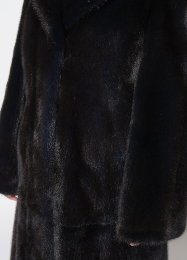 Норковая шуба с английским воротником модель № 16942 в рассрочку