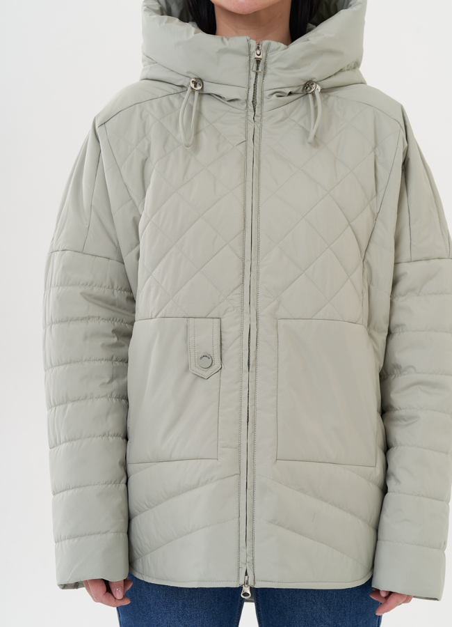 Стеганая куртка с капюшоном модель № 26980 универмаг малина