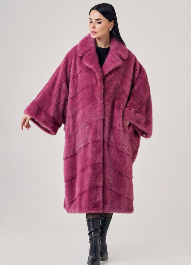 Шуба из норки с английским воротником  модель № 23818 в кредит