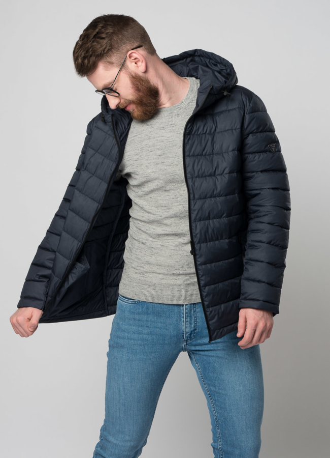 Мужская утепленная куртка с капюшоном модель № M9033 универмаг малина