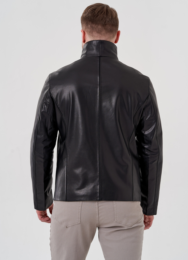 Мужская кожаная куртка  модель № 24404 универмаг малина