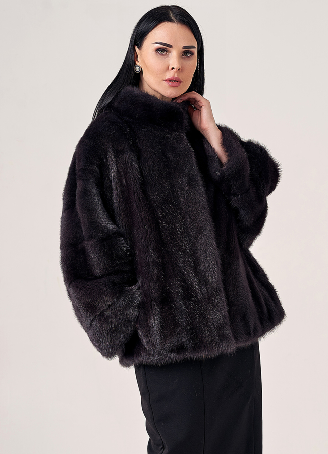 Короткая норковая шуба  модель № 23103 универмаг малина