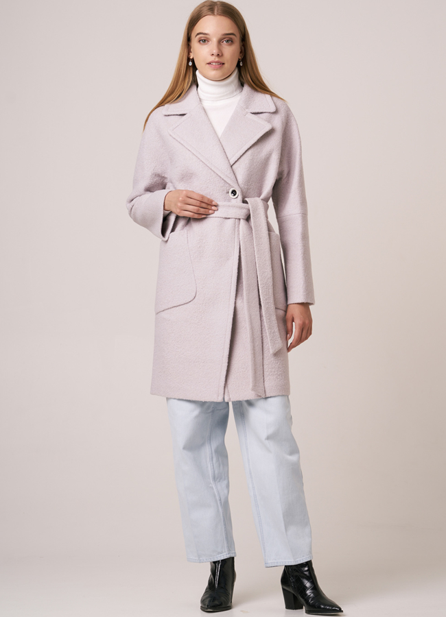 Женское светлое пальто модель № 5506 универмаг малина