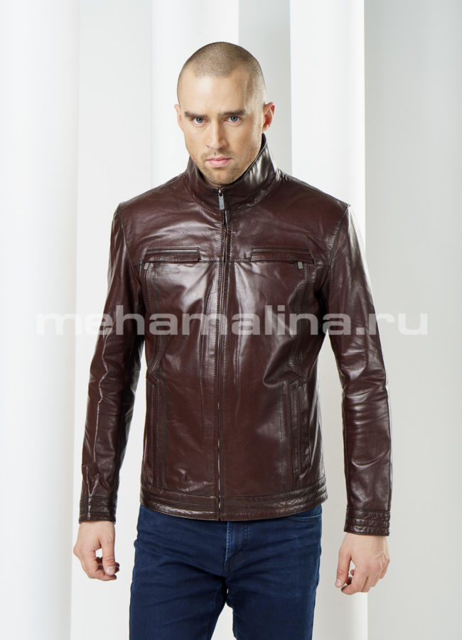 фото Куртка кожаная, на молнии модель № KP-94