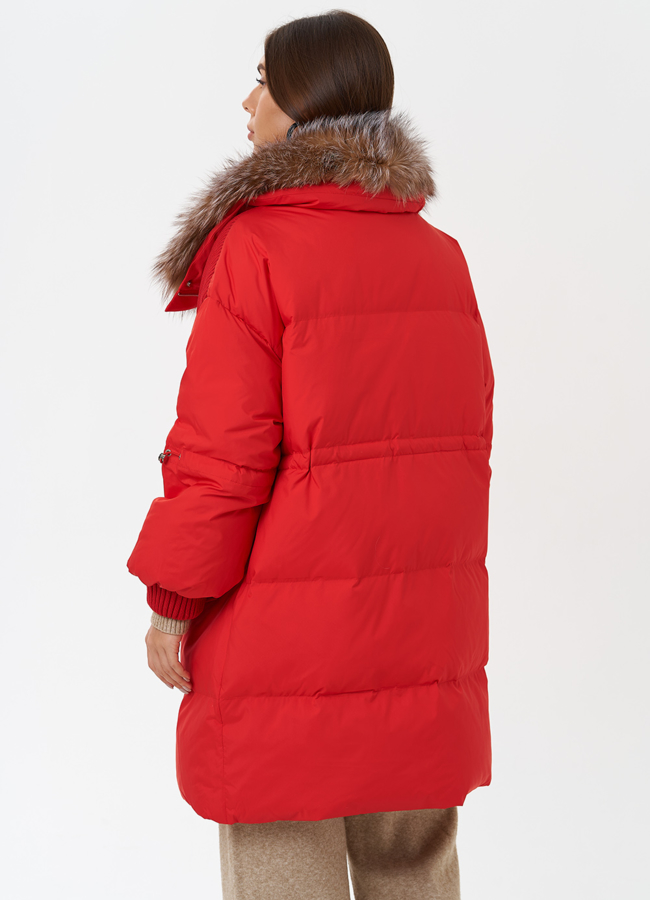 Пуховик с мехом лисы модель № 28828 универмаг малина
