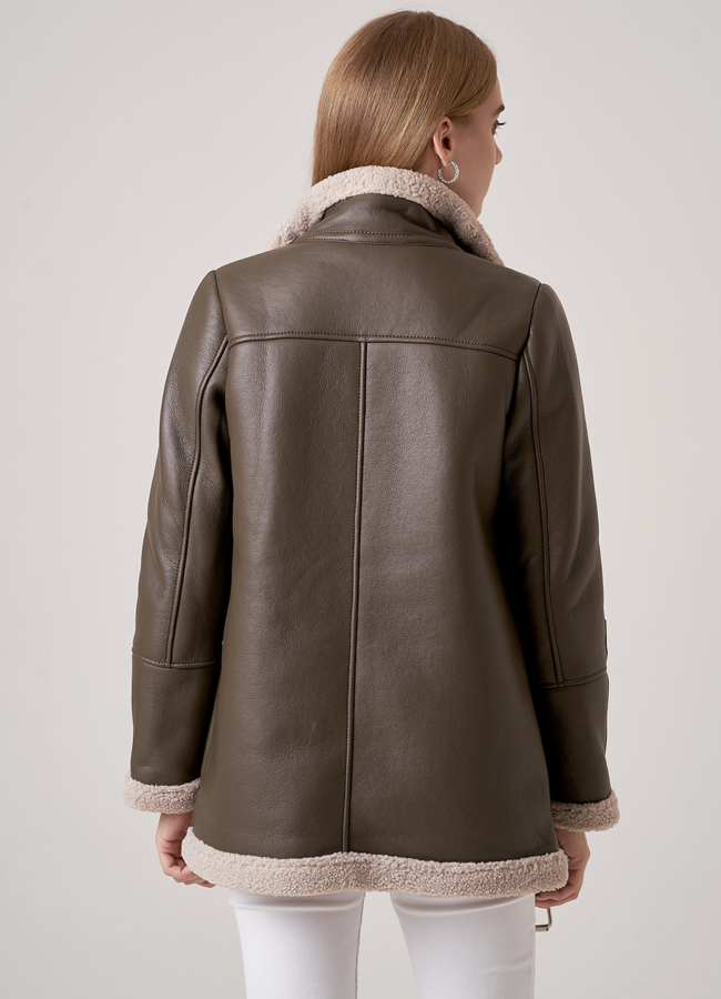 фото Дубленка пилот из искусственного меха модель № 18999