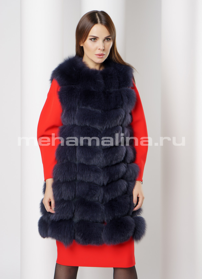 Жилет из песца  модель № M-159 универмаг малина