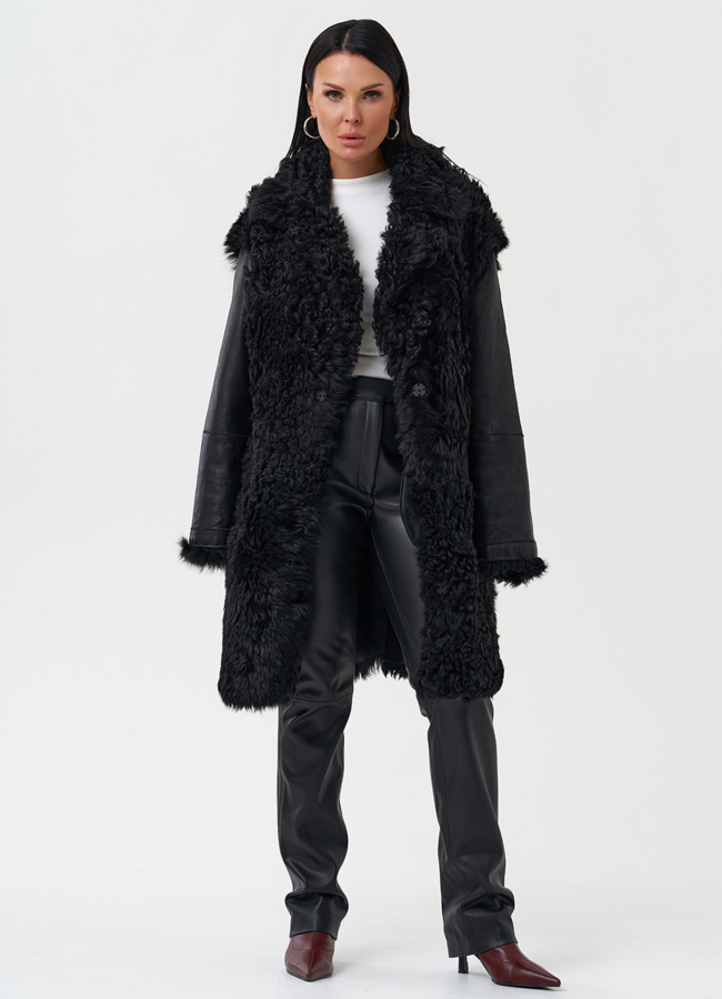 Двухсторонняя дубленка с овчиной тиградо модель № 28423 универмаг малина