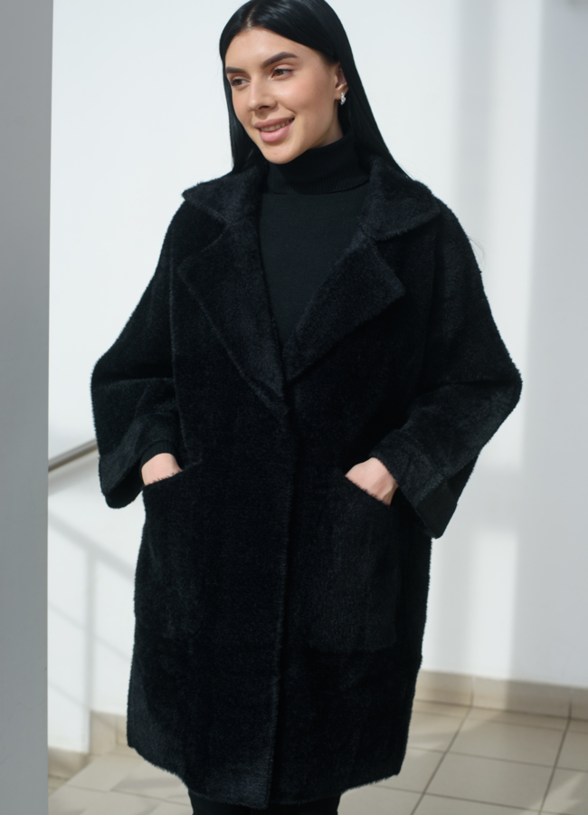 фото Кардиган  с английским воротником черного цвета  модель № 22505