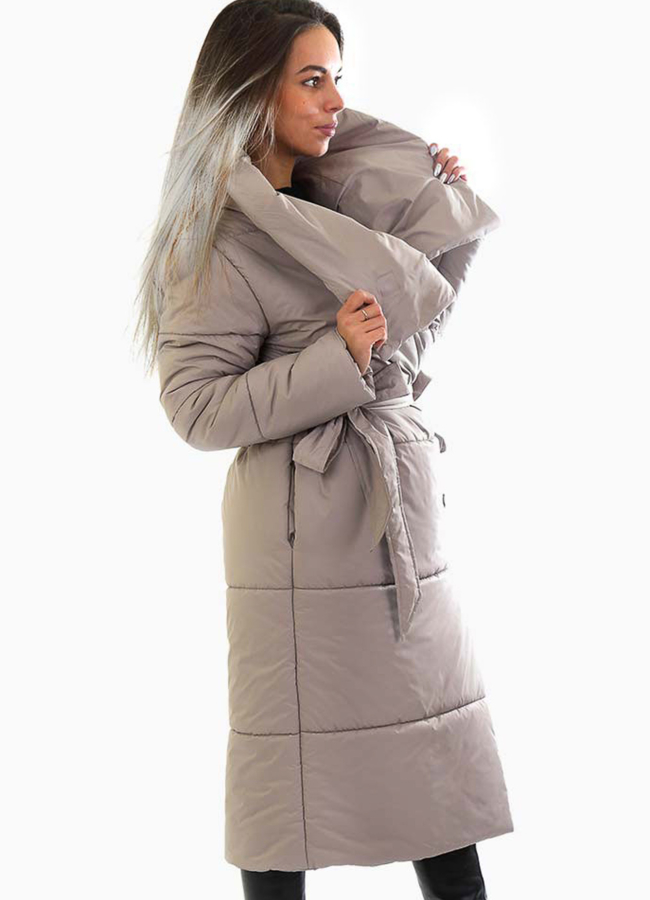 фото Пуховик-одеяло с поясом модель № П-227