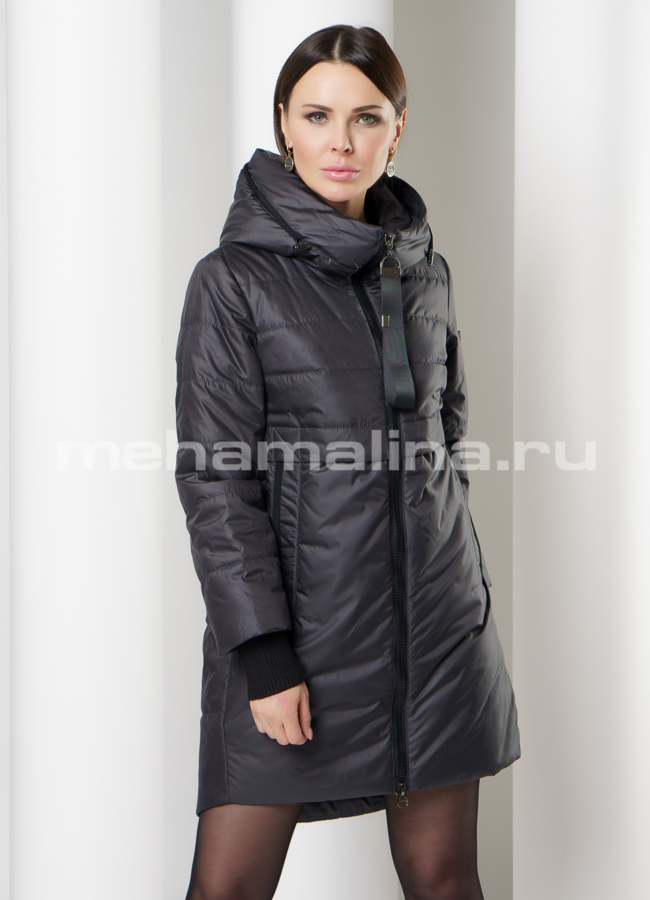 Куртка удлиненная модель № 9706 меха малина