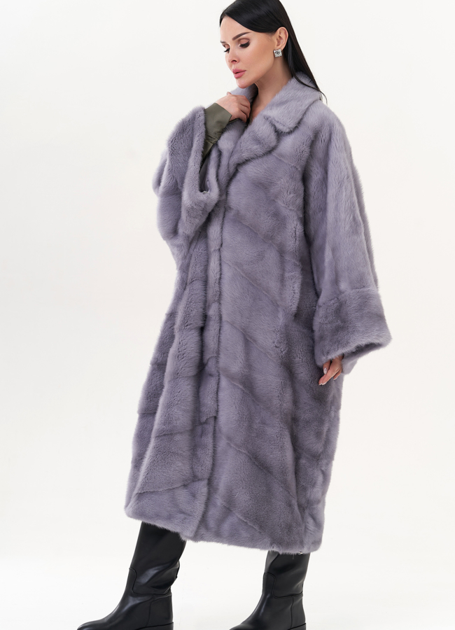 Шуба из норки с английским воротником модель № 83713 универмаг малина