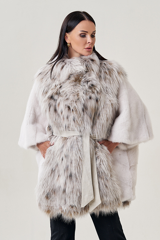 Куртка из меха норки с отделкой из чернобурки модель № 2209 универмаг малина