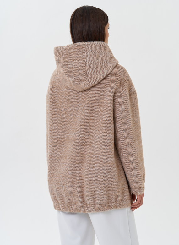 Женское пальто с капюшоном