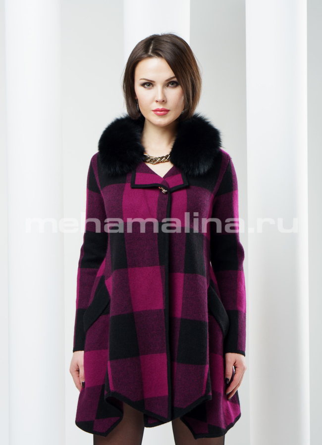 Пальто из кашемира, цвет фуксия модель № BP-5 в кредит