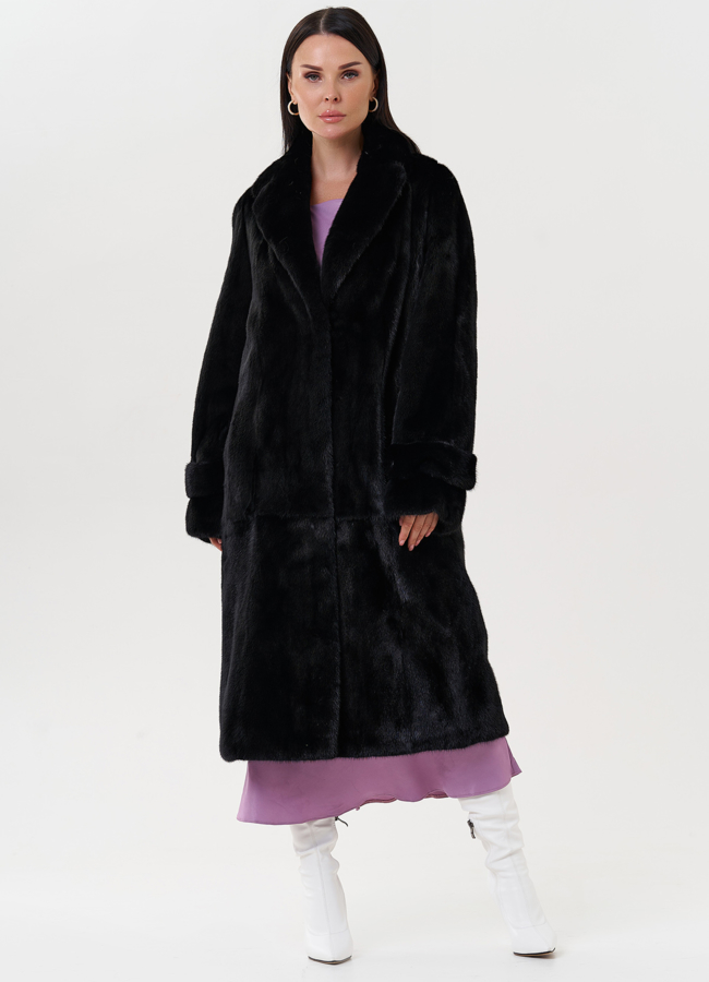 фото Шуба из норки с английским воротником  модель № 26051