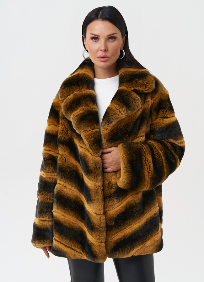 Шуба из меха кролика модель № 28445 универмаг малина