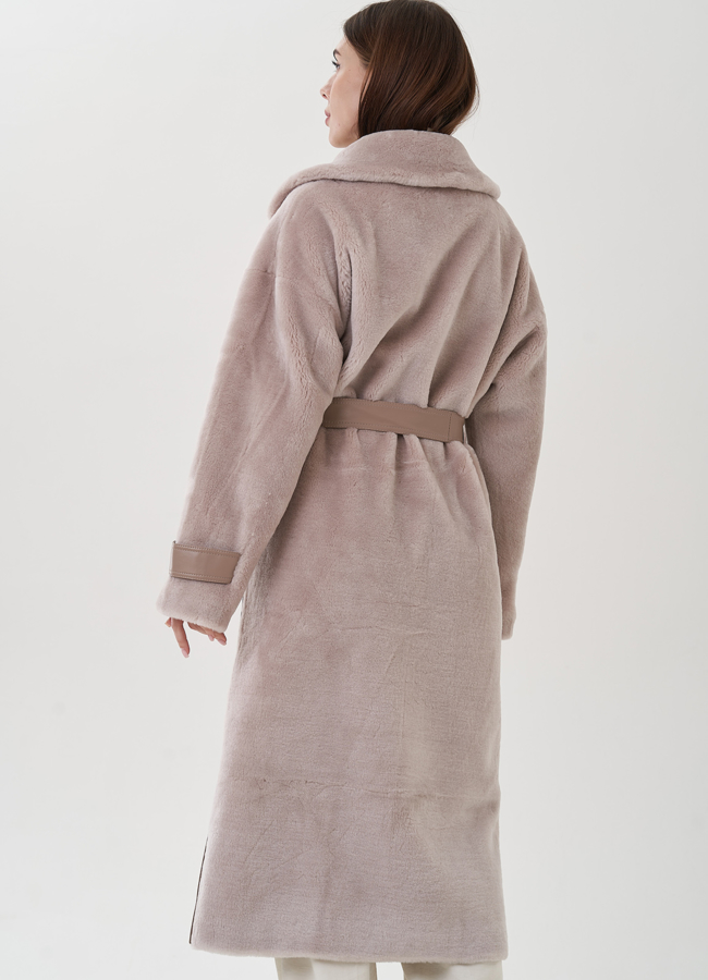 фото Длинное женское пальто из натуральной шерсти  модель № 25684