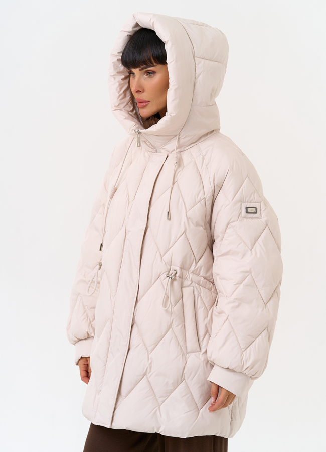 Женский светлый пуховик с капюшоном модель № 31520 универмаг малина Женский светлый пуховик с капюшоном модель № 31520 универмаг малина
