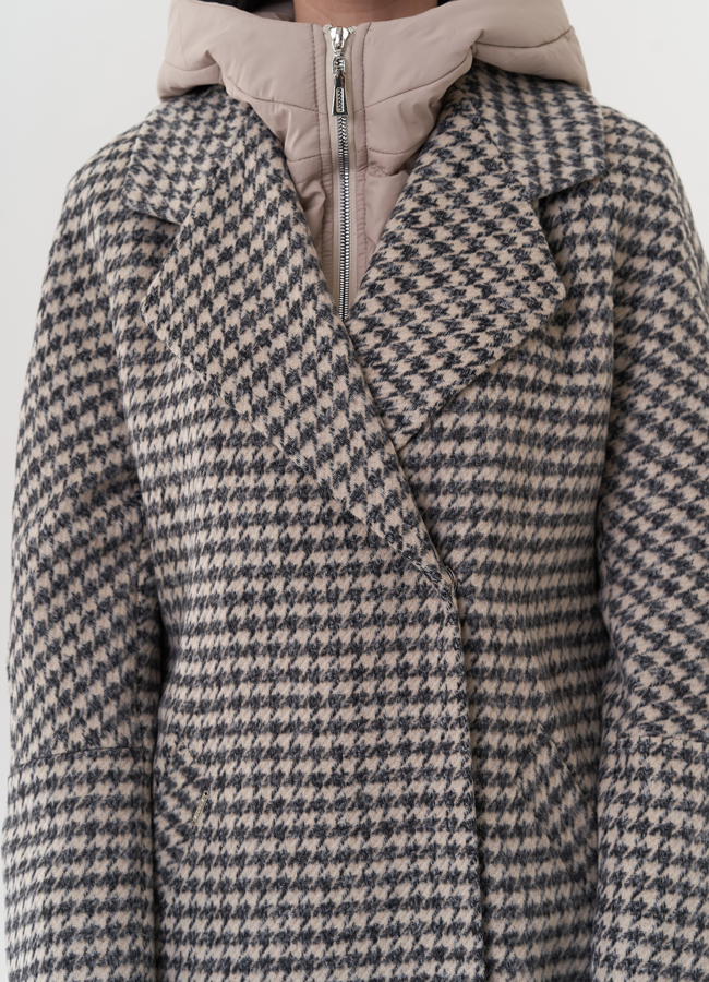 Пальто со съемным капюшоном модель № 25074 универмаг малина