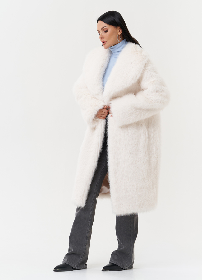 Женская шуба из эко меха модель № 28688 универмаг малина