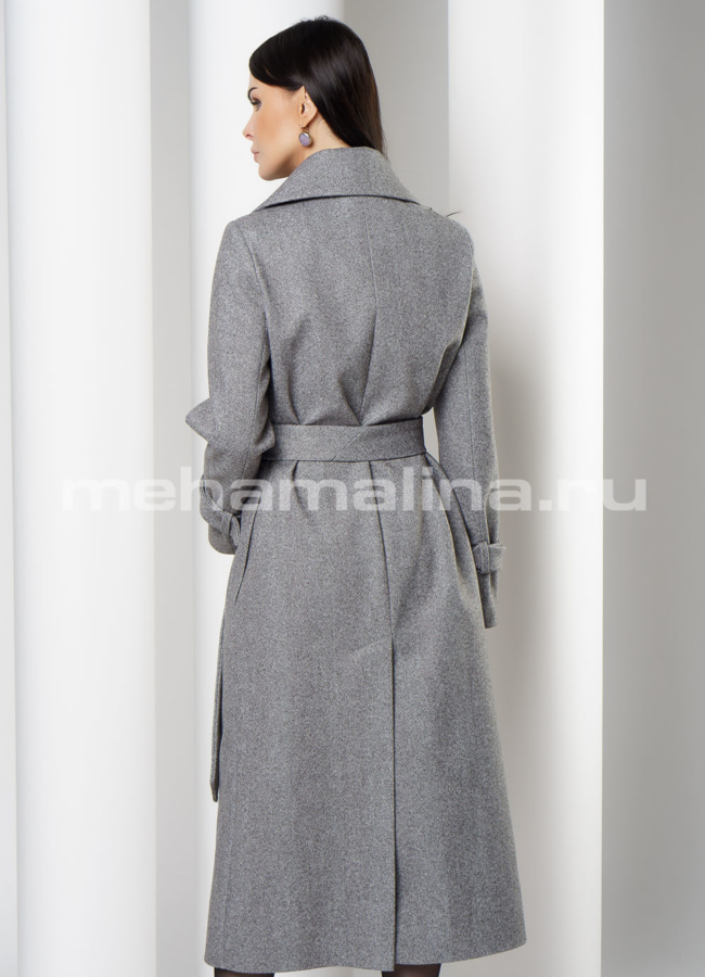 Удлиненное пальто с английским воротником модель № 10877 в кредит