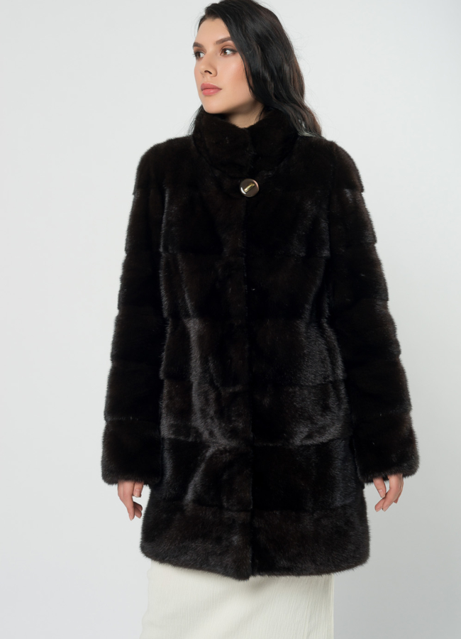 Поперечная шуба из норки модель № 25892 универмаг малина Поперечная шуба из норки модель № 25892 универмаг малина