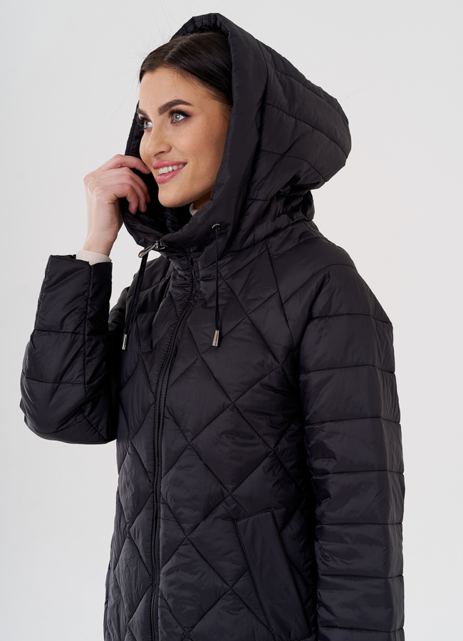 Женское полупальто с капюшоном  модель № 24336 универмаг малина