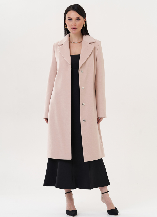Классическое пальто с поясом модель № 26946 в рассрочку