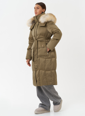 Пуховик с капюшоном из меха лисы