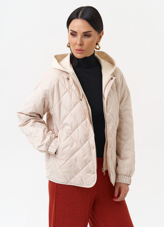 Куртка женская с трикотажным капюшоном модель № 30031 универмаг малина