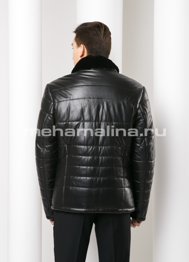 фото Пуховик из эко кожи модель № ПМ-79