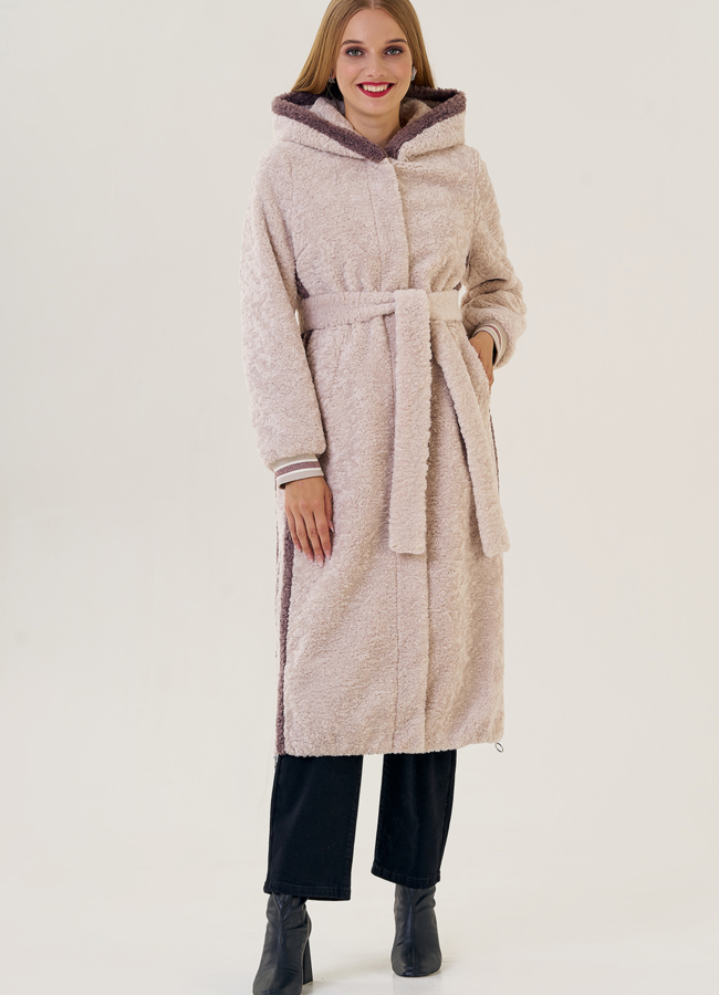 Женское пальто из искусственного меха  модель № 21569 универмаг малина