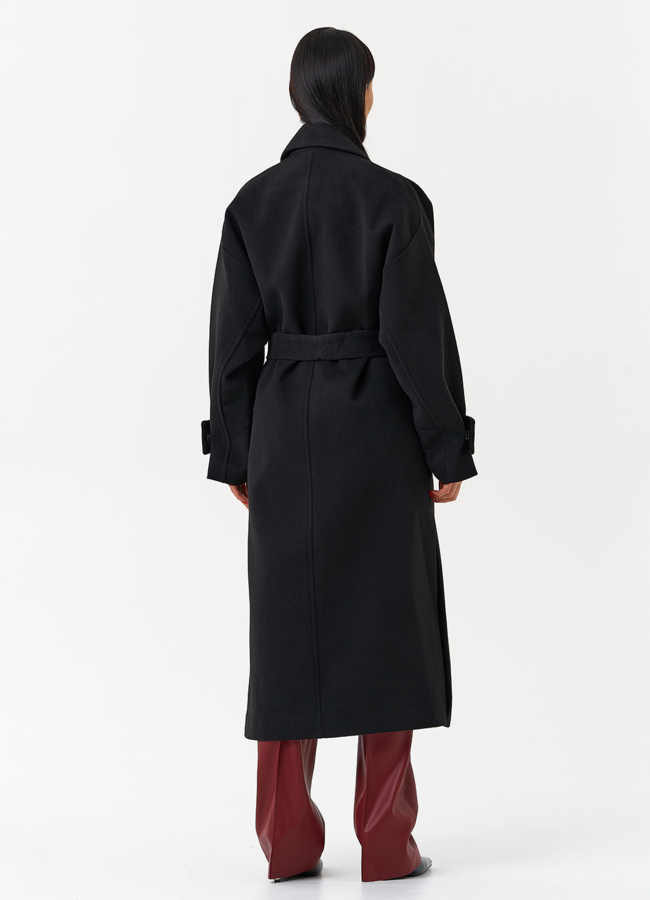 Длинное женское пальто с английским воротником модель № 30202 в кредит