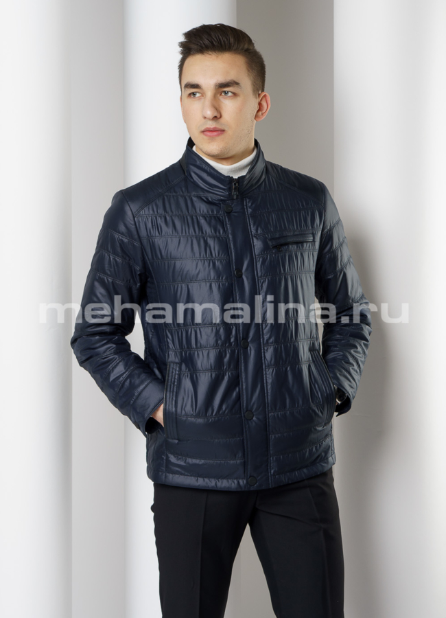 Куртка прямого силуэта темно-синего цвета модель № 319 универмаг малина